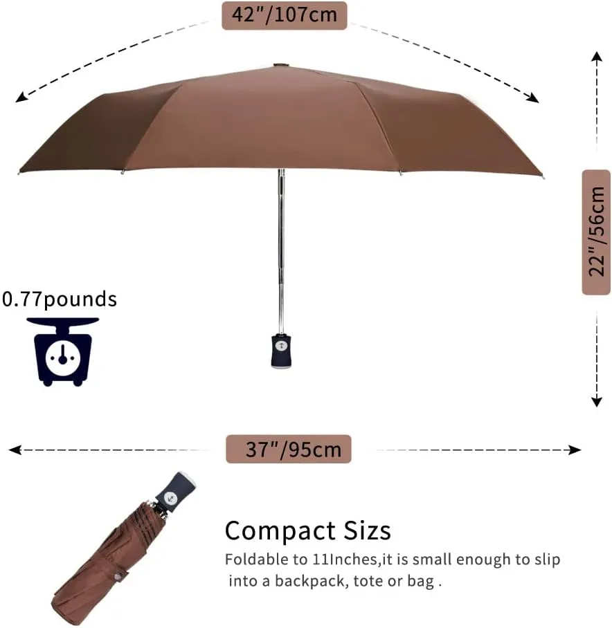 Cuby UV Sun Umbrella Compact Folding Umbrella lightweight Portable Manual Travel Umbrella for Rainproof & 99% UV Protection with Black Anti-UV Coating
