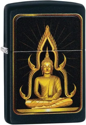 Custom Personalized Black Matte Buddha Zippo Windproof Lighter Free Engraving #29836 - Christmas, Halloween & Valentines Day Gift