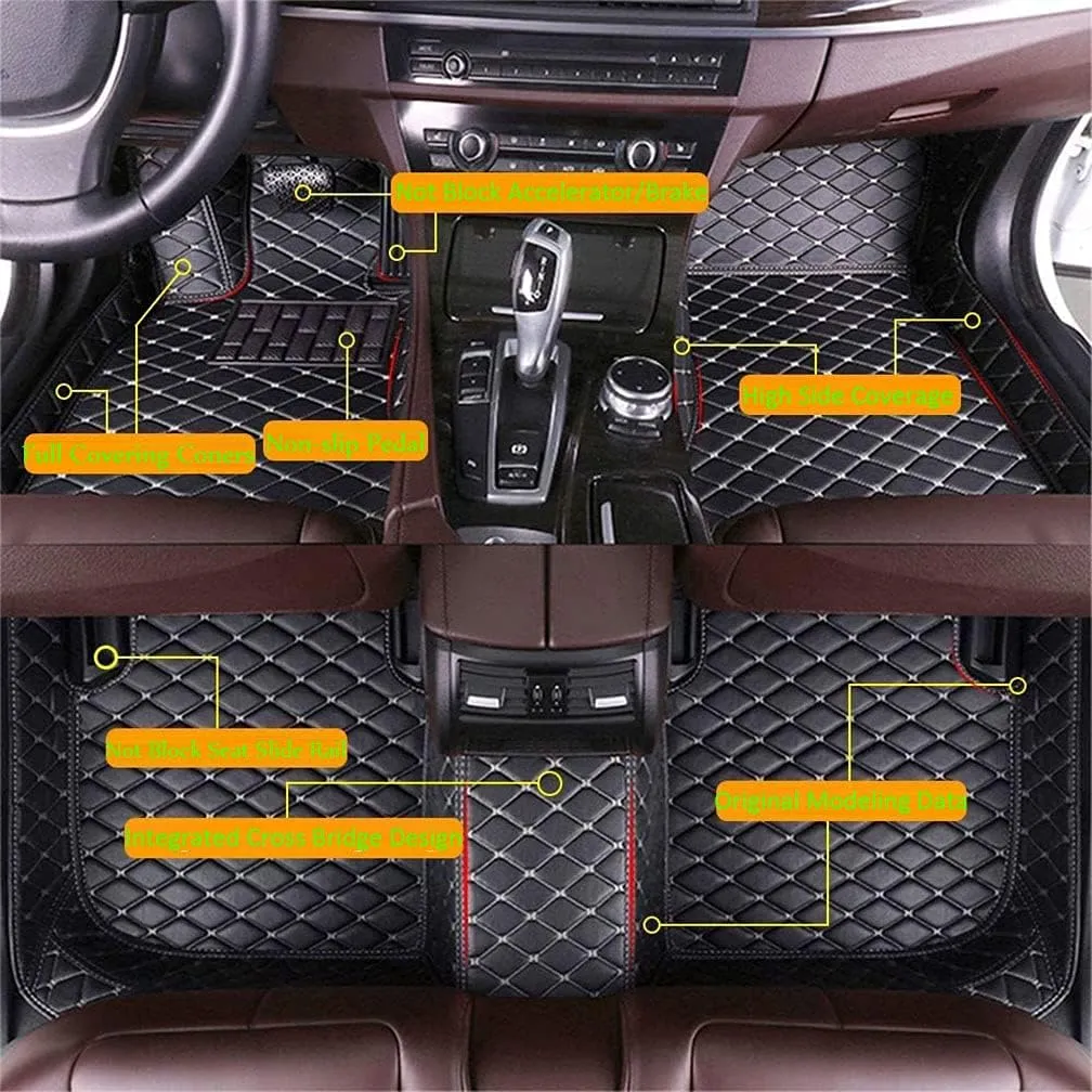 Customized Car Mats are Suitable for Déesse DS 7 / 2018-2020 Year Waterproof Lining Full Set of Environmentally Friendly Flooring (Red Wine,DS 7 / 2018 Year)