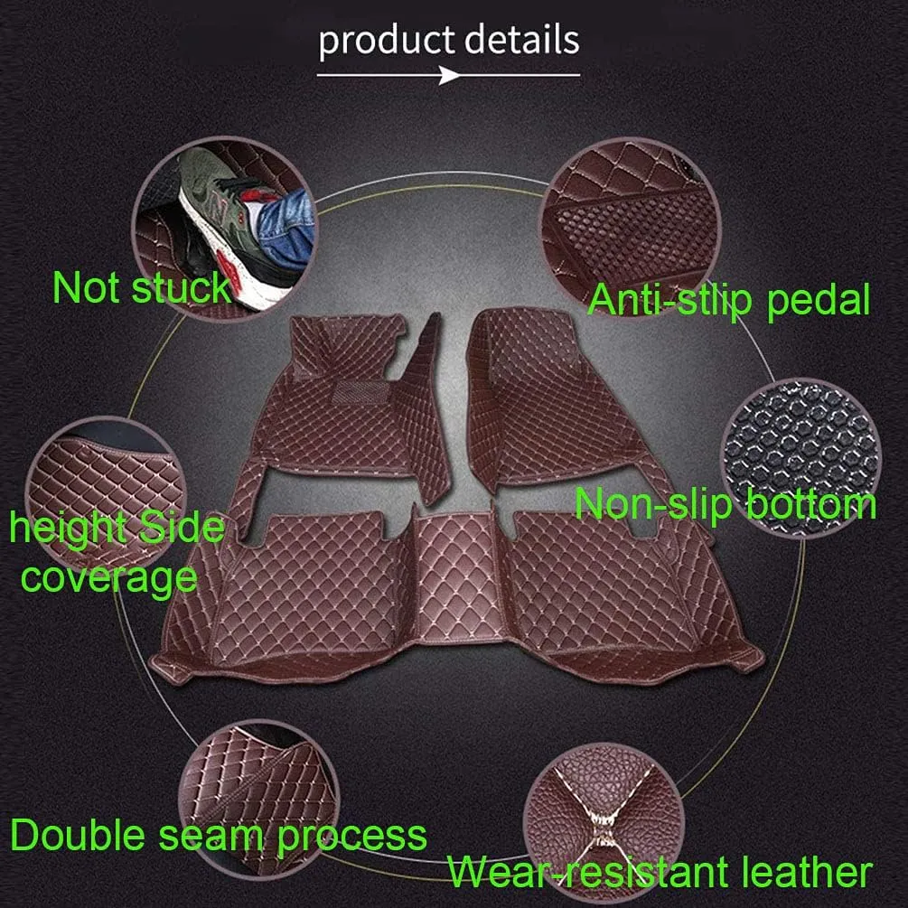Customized Car Mats are Suitable for Déesse DS 7 / 2018-2020 Year Waterproof Lining Full Set of Environmentally Friendly Flooring (Red Wine,DS 7 / 2018 Year)