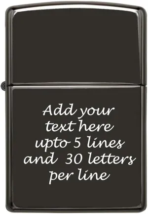 Customized Personalized ZIPPO Classic Windproof Oil Lighter Engraving (Ebony Black)