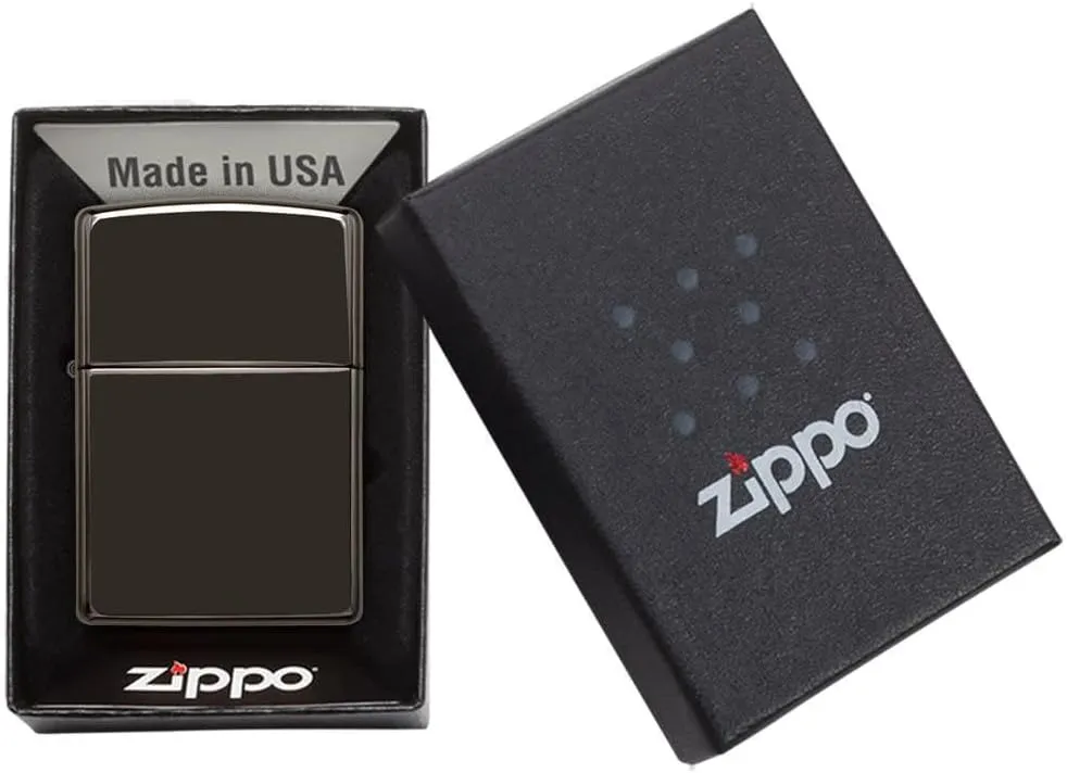 Customized Personalized ZIPPO Classic Windproof Oil Lighter Engraving (Ebony Black)