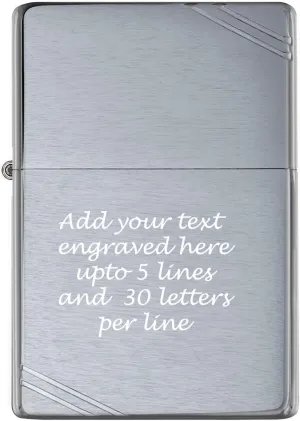 Customized Personalized ZIPPO Classic Windproof Oil Lighter Engraving (Slash Brush Silver)