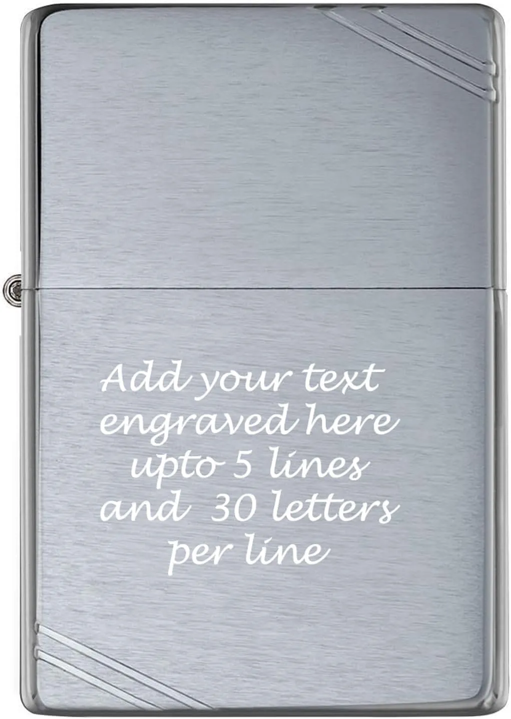 Customized Personalized ZIPPO Classic Windproof Oil Lighter Engraving (Slash Brush Silver)