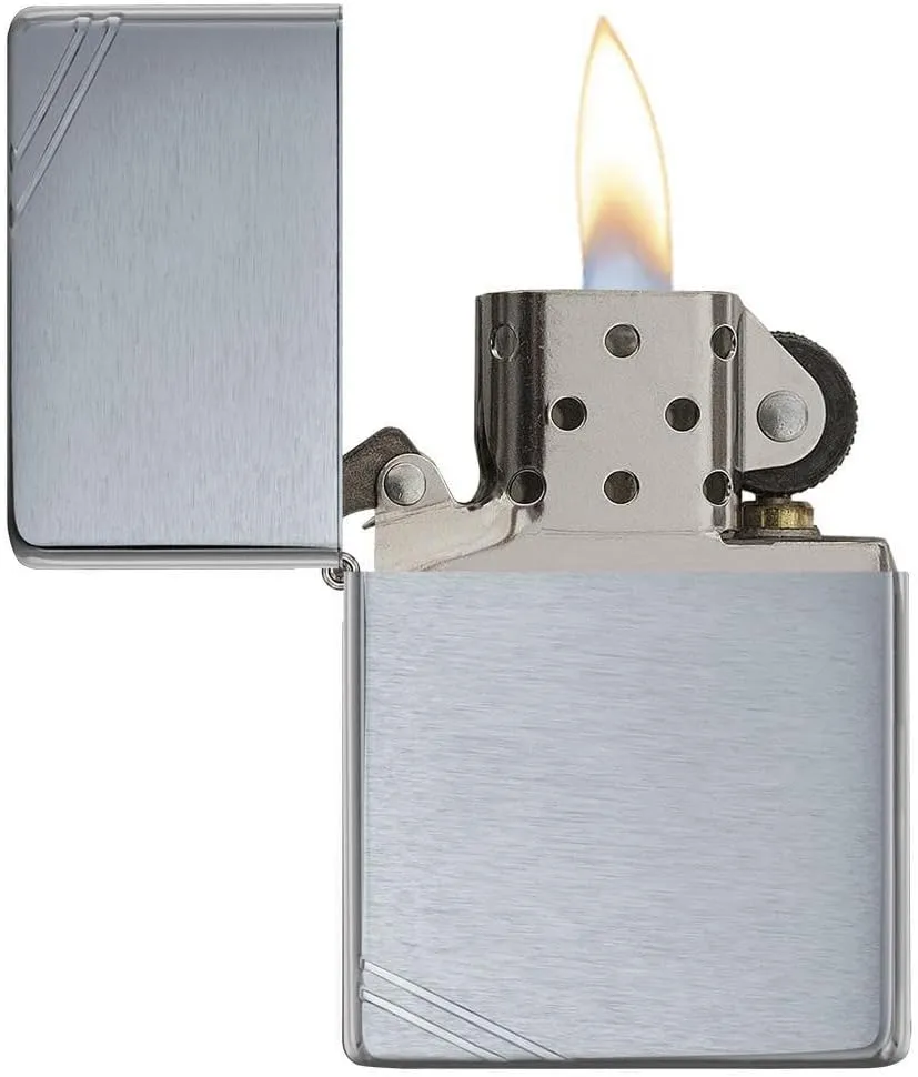Customized Personalized ZIPPO Classic Windproof Oil Lighter Engraving (Slash Brush Silver)