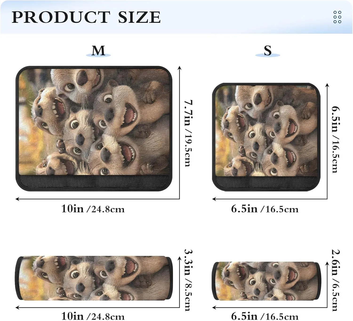 Cute Otters Taking Selfie Seat Belt Cover Strap Pad Shoulder Bag