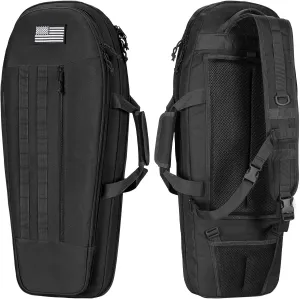 CVLIFE 30'' Soft Rifle Case, Tactical Rifle Bag Sling Backpack Bag with Padded Shoulder Strap and Lockable Zippers, Molle System for Hunting and Shooting