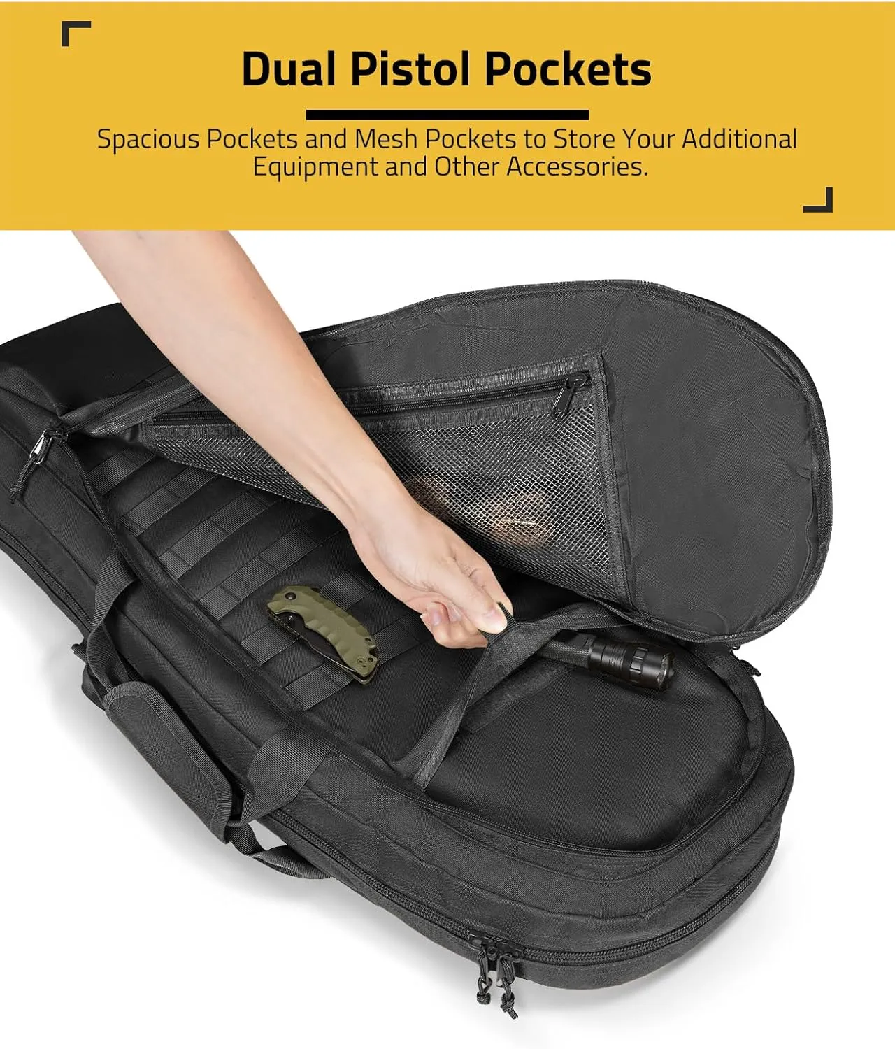 CVLIFE 30'' Soft Rifle Case, Tactical Rifle Bag Sling Backpack Bag with Padded Shoulder Strap and Lockable Zippers, Molle System for Hunting and Shooting