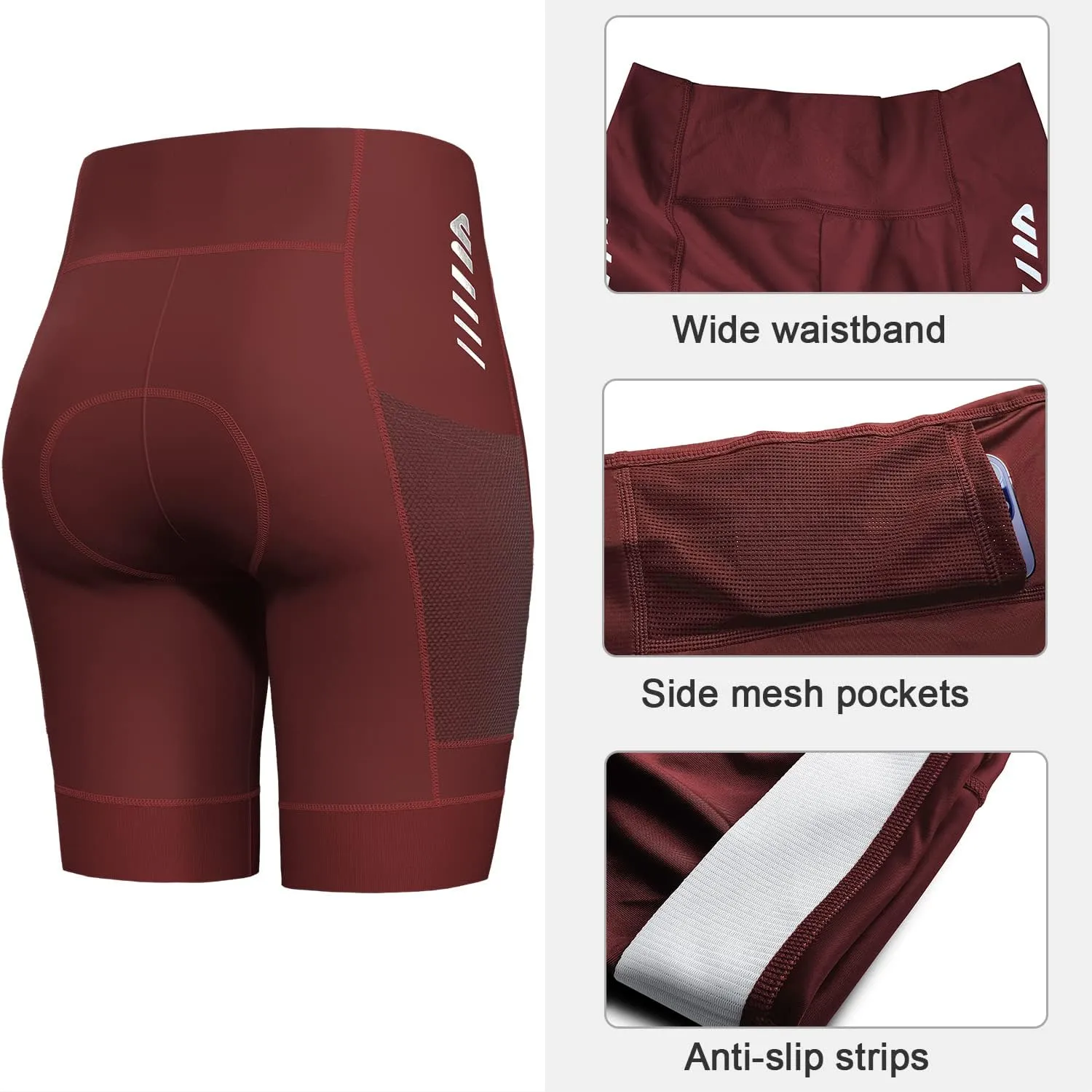 Cycling Shorts Women Padded Bike Shorts Womens with Padding 3D Gel Pad Bicycle Biking Cargo High Waist Ergonomic