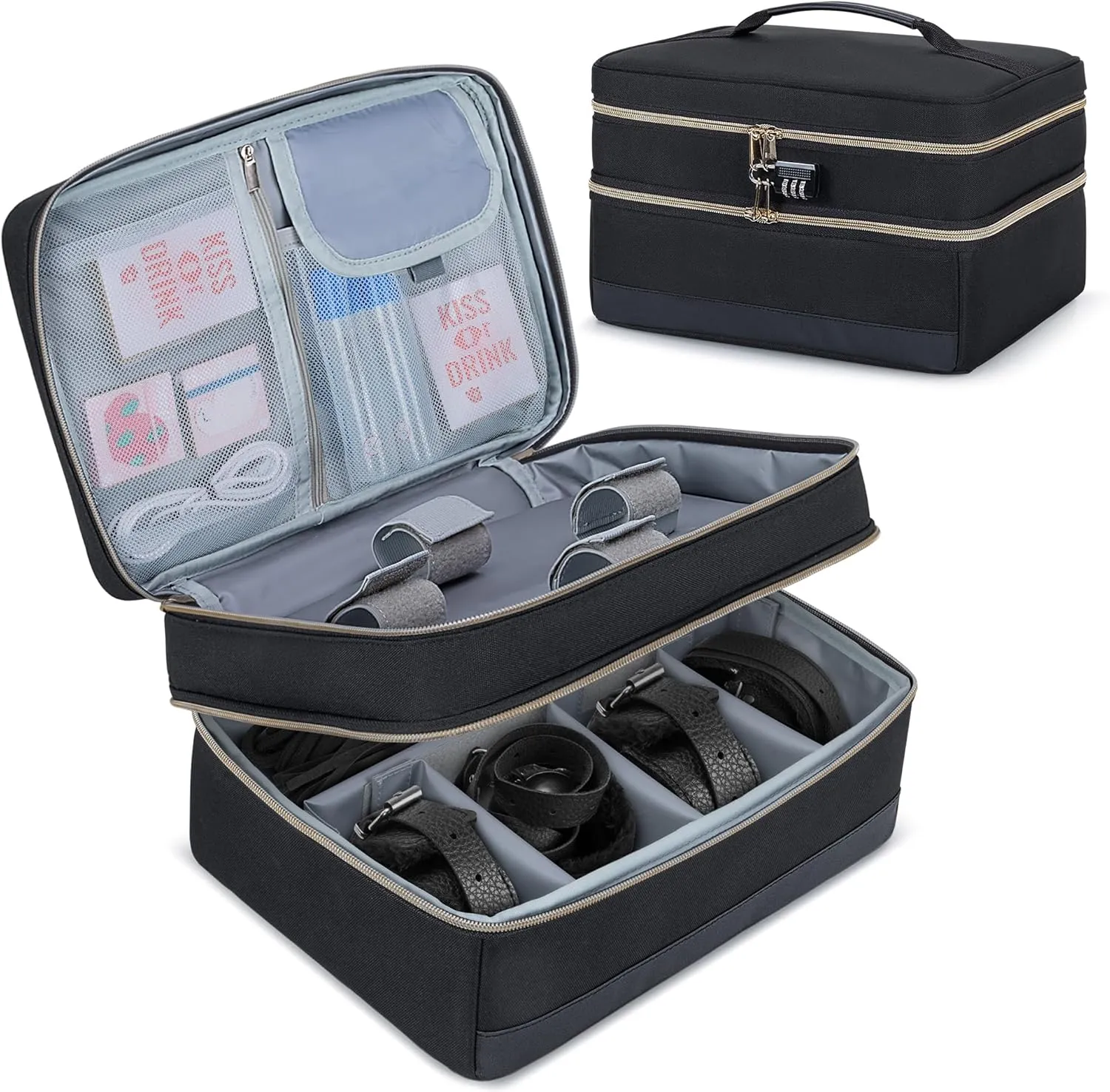 Damero Discreet Bag for Toys, Discreet Lockable Toy Storage Bag, Private Toy Storage Bag Box for Women and Men