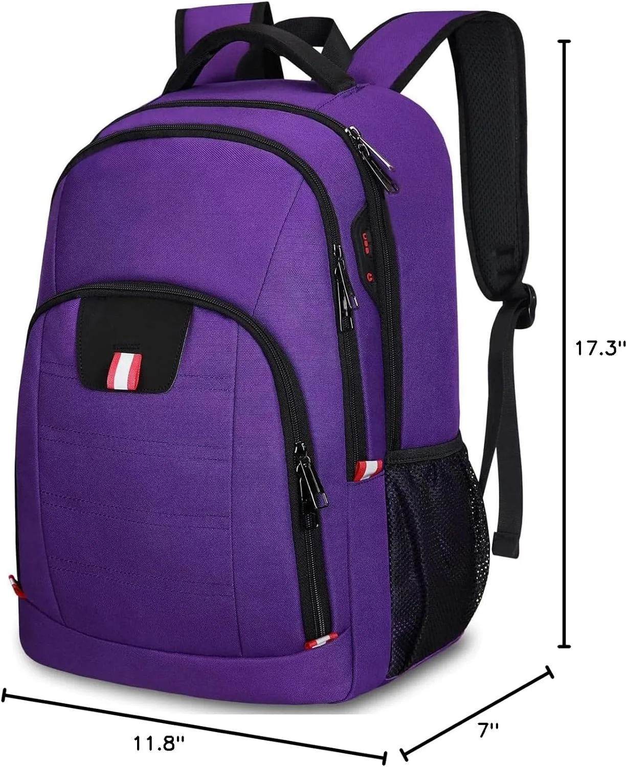 Della Gao Travel Laptop Backpack, Anti Theft Backpack for Men and Women with USB Charging Port Business Computer Backpack Bag (Purple, 15.6 Inch)