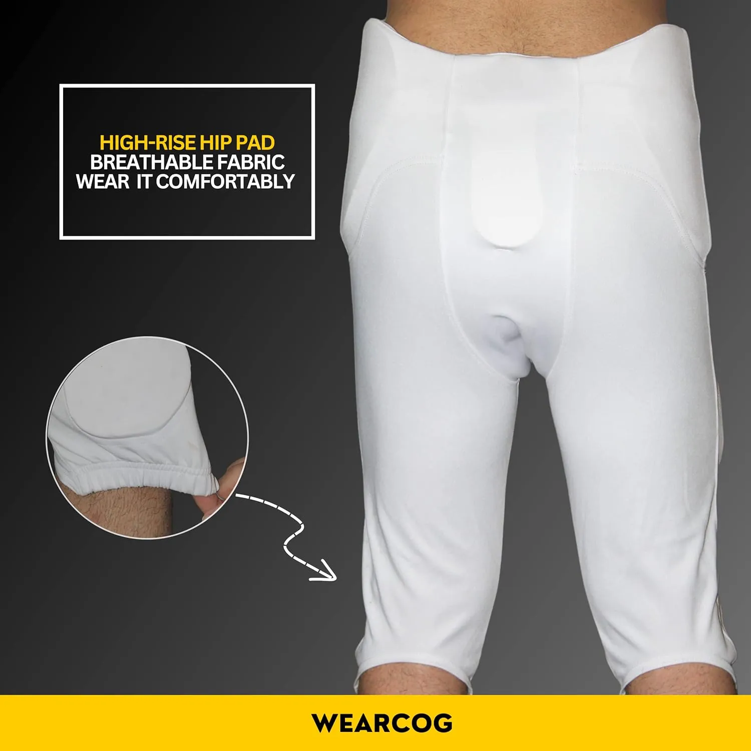 Deluxe Integrated Football Pants | 7 Padded Double Knit Practice Football Pants with Built-in Pads