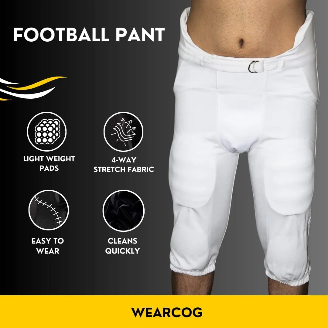 Deluxe Integrated Football Pants | 7 Padded Double Knit Practice Football Pants with Built-in Pads