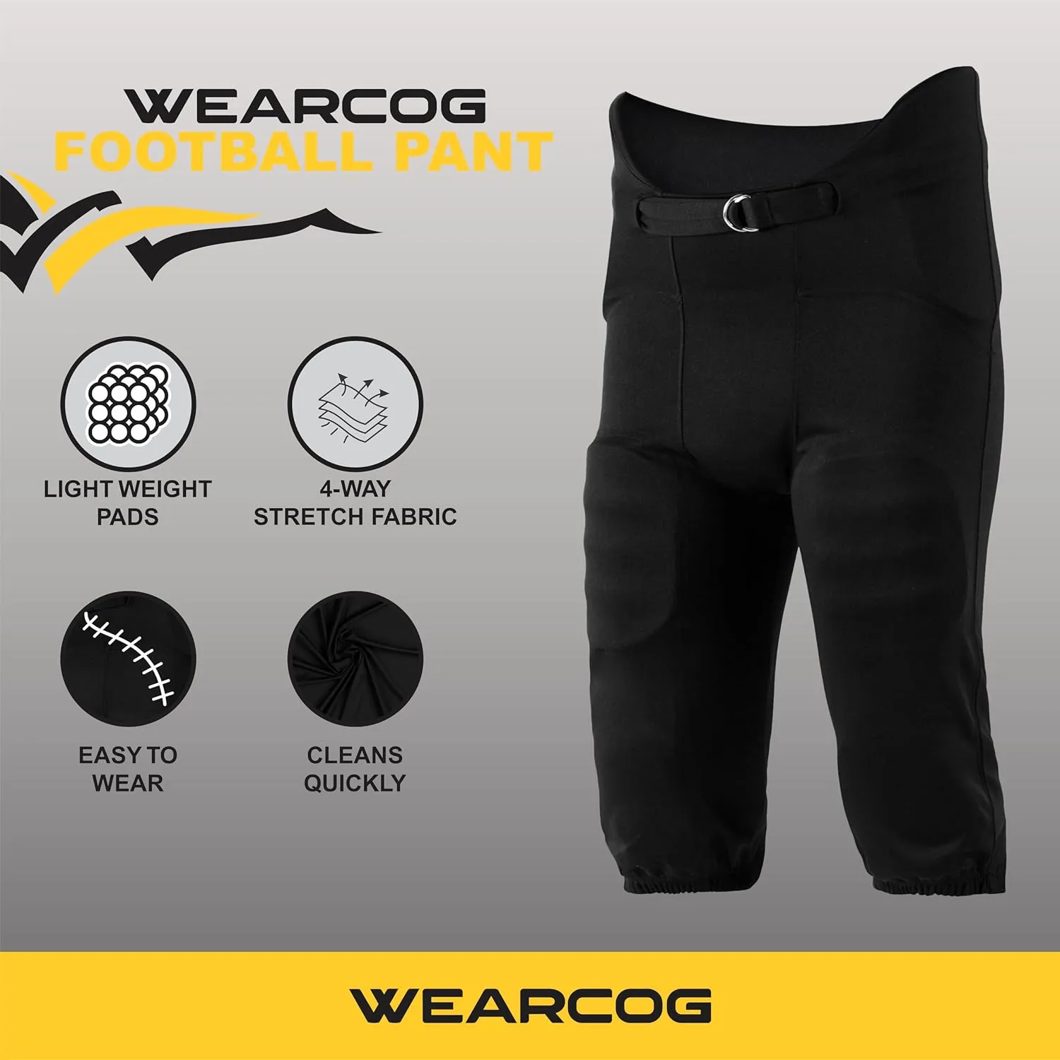 Deluxe Integrated Football Pants | 7 Padded Double Knit Practice Football Pants with Built-in Pads