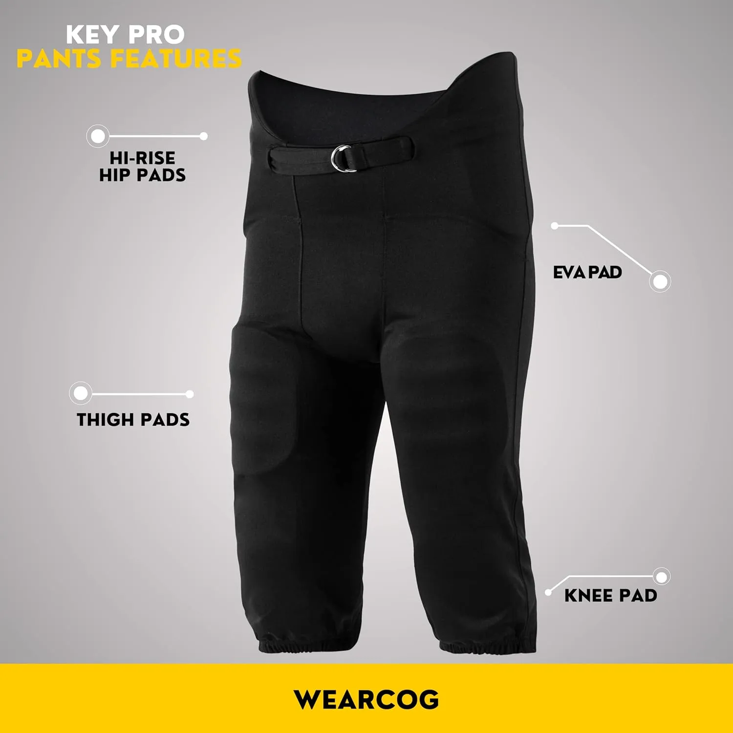 Deluxe Youth Integrated Football Pants | 7 Padded Double Knit Practice Football Pants with Built-in Pads