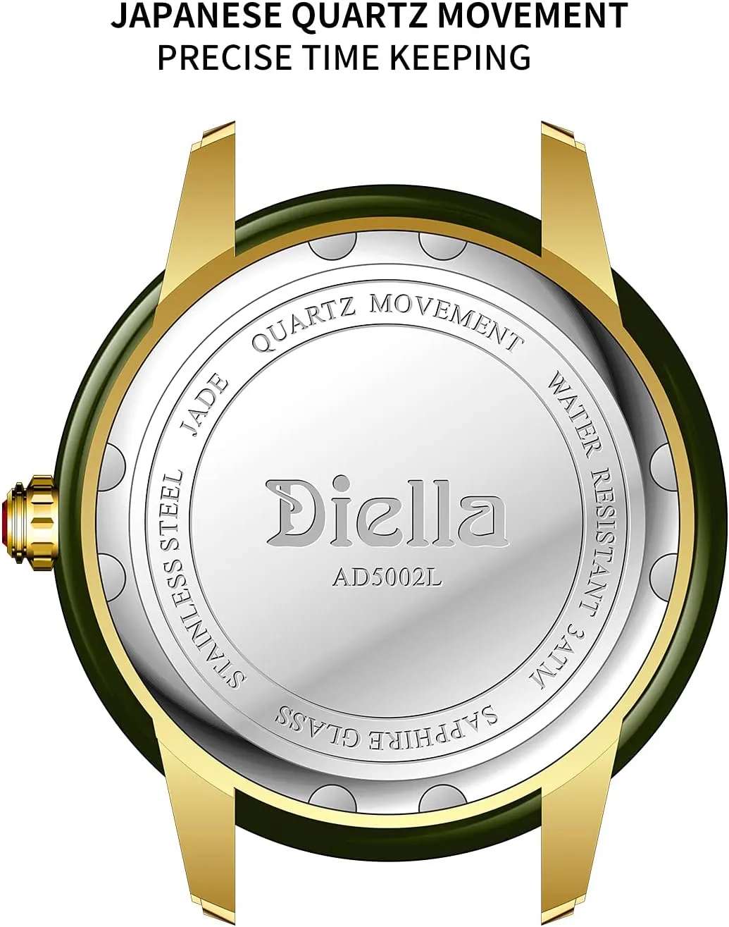 Diella Luxury Watches for Men and Women with Japanese Quartz Movement,Date Luminous, Waterproof