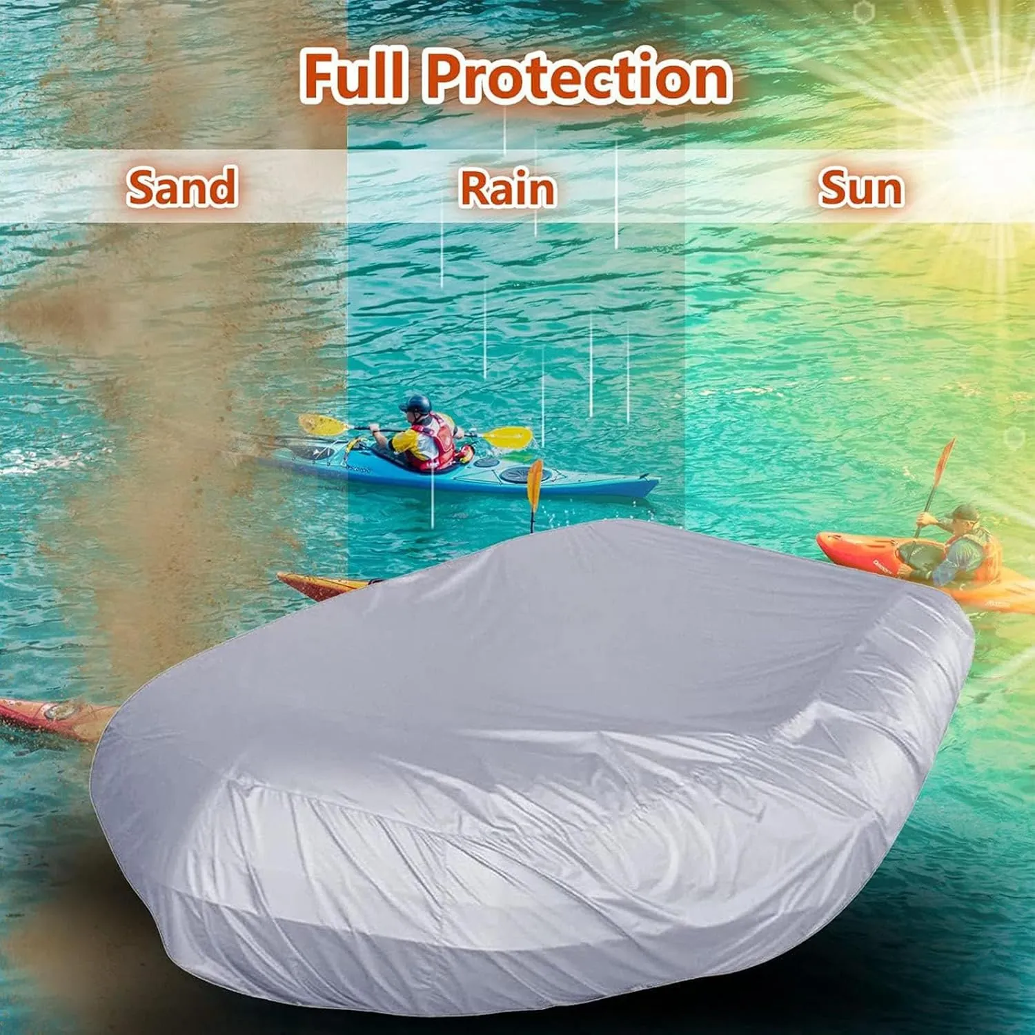Dinghy Covers 7 Sizes Boats Covers UV Resistant Dinghy Covers for Small Inflatable and Rigid Inflatable Boats,520 * 210 * 46cm