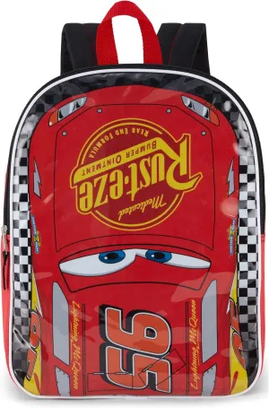 Disney Cars Backpack for Kids 15” | Cars Bookbag for Boys | Padded Straps & Large Zip Compartment | Lightning McQueen Backpack Cars Back to School Supplies
