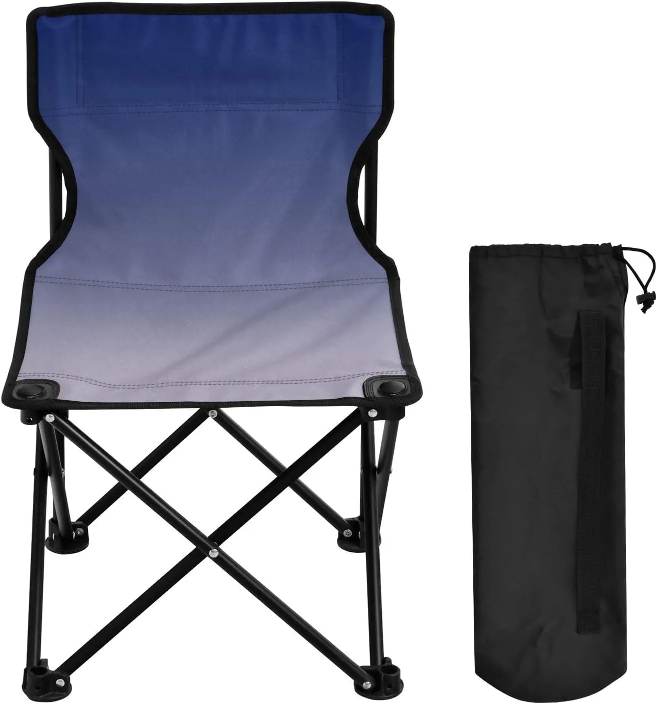 DOMIKING Dark Blue Purple Gradient Kids' Portable Camping Chairs for Outdoor Lawn Chairs with Carry Bag Folding Chair for Beach Events Garden