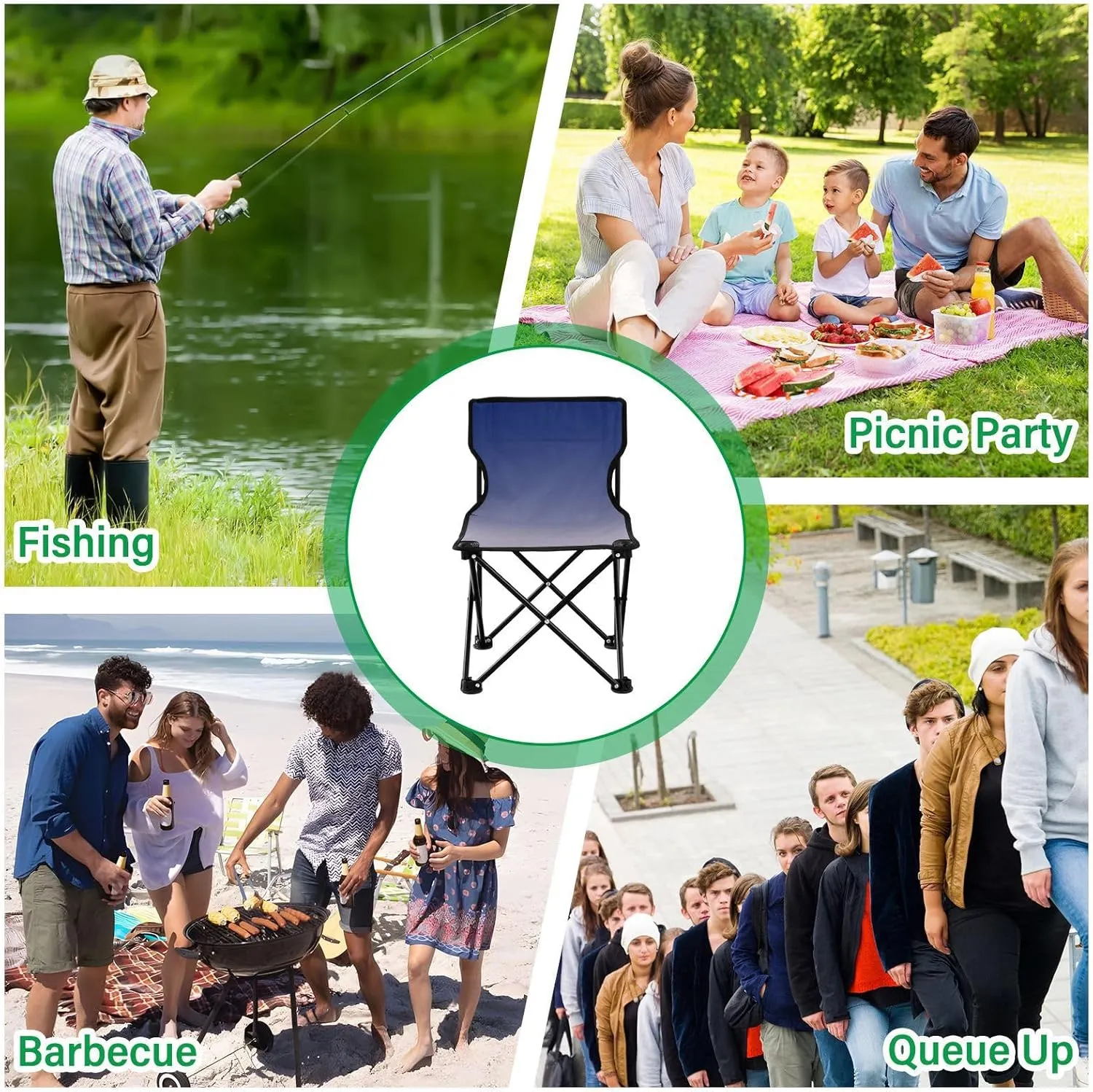 DOMIKING Dark Blue Purple Gradient Kids' Portable Camping Chairs for Outdoor Lawn Chairs with Carry Bag Folding Chair for Beach Events Garden