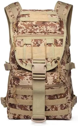 Double Shoulder Backpack Outdoor Double Shoulder Backpack Swordfish Bag Camouflage Tactics Men and Women Leisure, Desert Digital