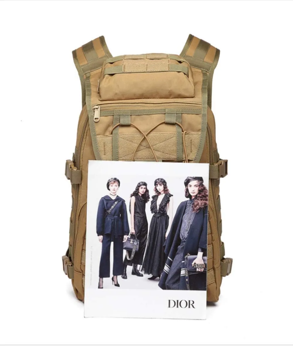 Double Shoulder Backpack Outdoor Double Shoulder Backpack Swordfish Bag Camouflage Tactics Men and Women Leisure, green