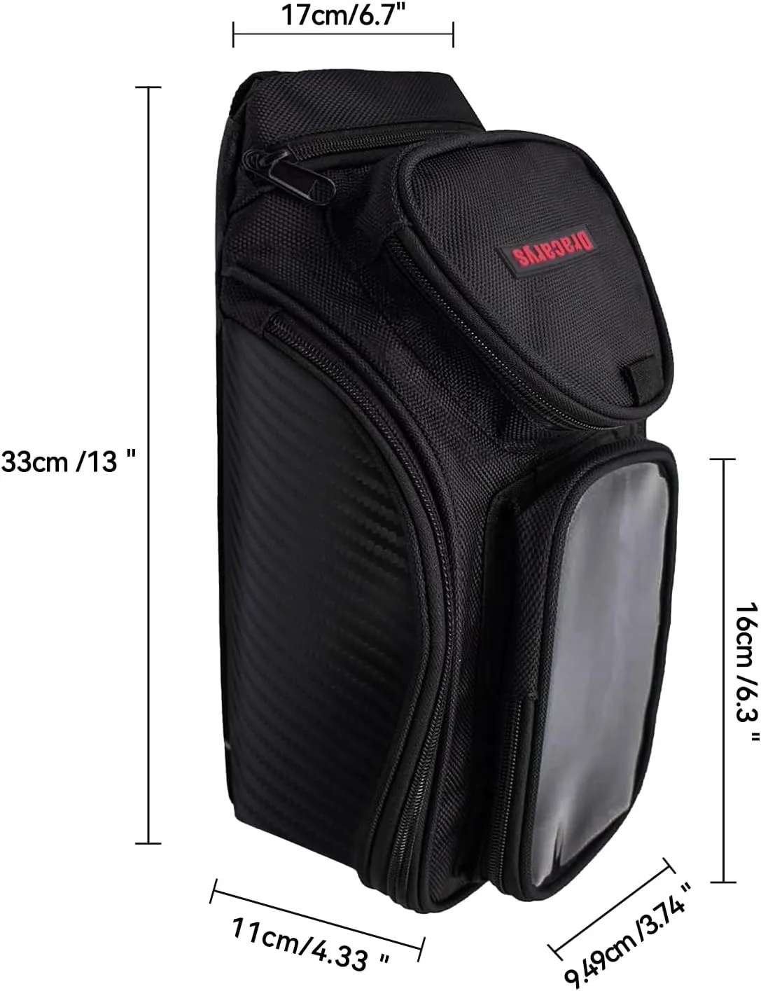 Dracarys Motorcycle Tank Bag - Oxford Saddle Black Motorbike Bag - Strong Magnetic Bag for Honda Yamaha Suzuki Kawasaki Harley