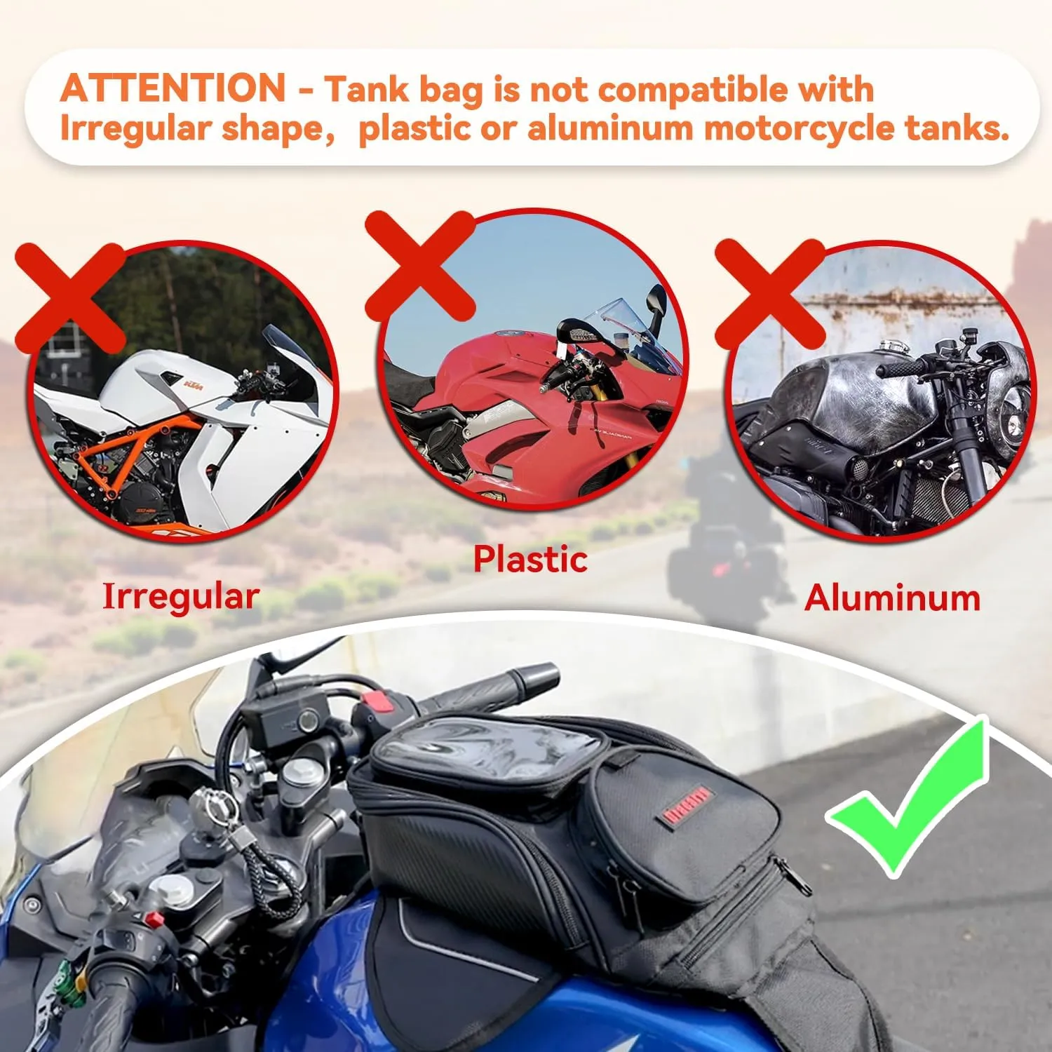 Dracarys Motorcycle Tank Bag - Oxford Saddle Black Motorbike Bag - Strong Magnetic Bag for Honda Yamaha Suzuki Kawasaki Harley
