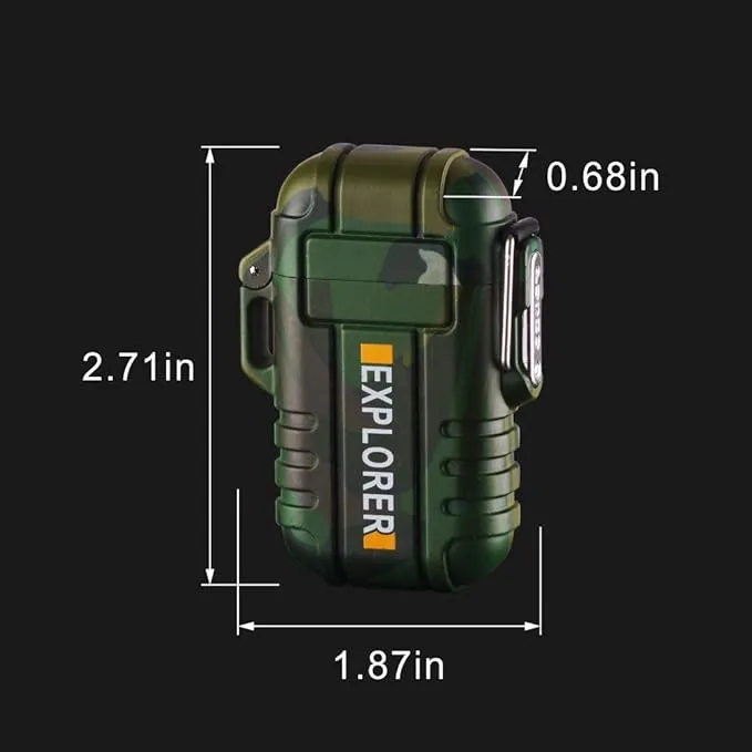 Dual Arc Plasma Electric Rechargeable Flameless Lighter Waterproof Windproof for Camping, Hiking, Skiing, Outdoor Adventure (Blue)