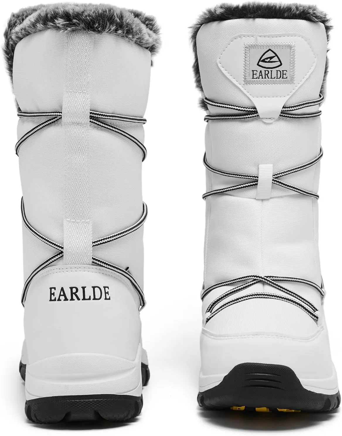 EARLDE Women’s Snow Boot With Waterproof Lace Up Mid-Calf Outdoor Winter Deep Tread Rubber Sole