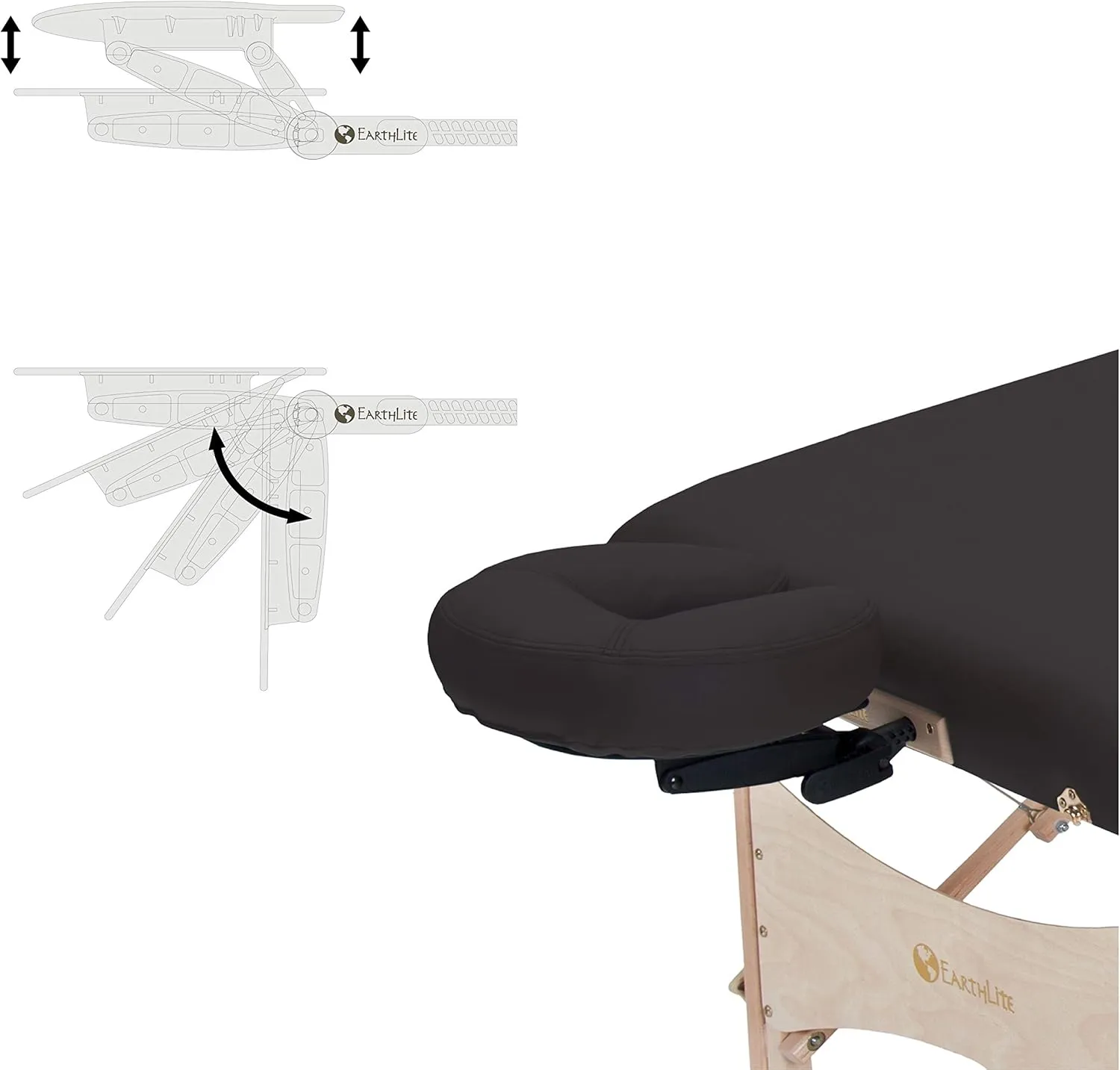 EARTHLITE Portable Massage Table HARMONY DX – Foldable Physiotherapy/Treatment/Stretching Table, Eco-Friendly Design, Hard Maple, Superior Comfort incl. Face Cradle & Carry Case (30" x 73")