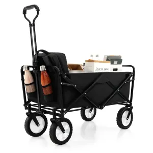 eavy Duty Camping Garden Cart with Adjustable Handle and Drink Holders