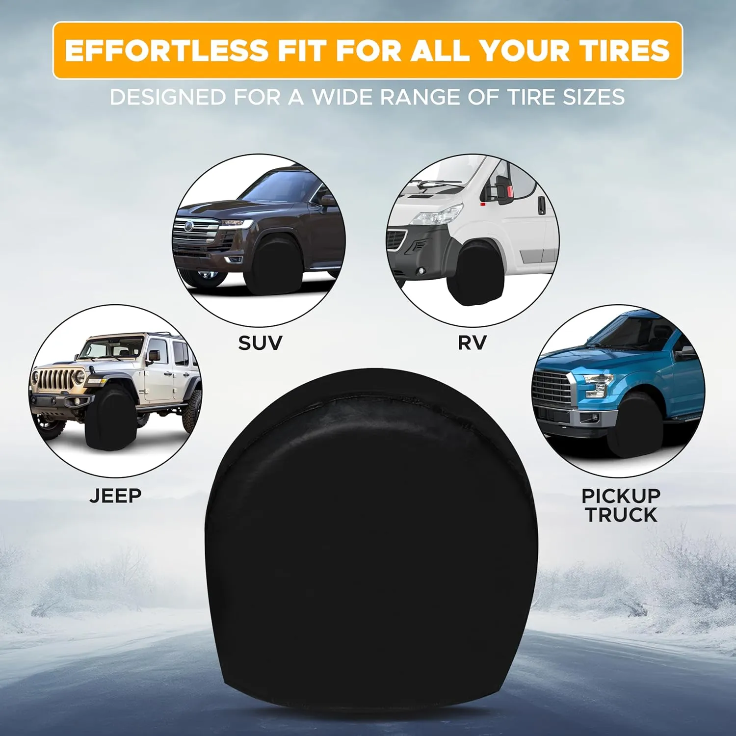 EcoNour Spare Tire Cover for RV Trailer,Jeep,Wrangler,Liberty,Rav4,SUV Tire Diameter 29"- 31" | Waterproof Wheel Cover Protects from Rain, Sun and Reduces Tire Aging