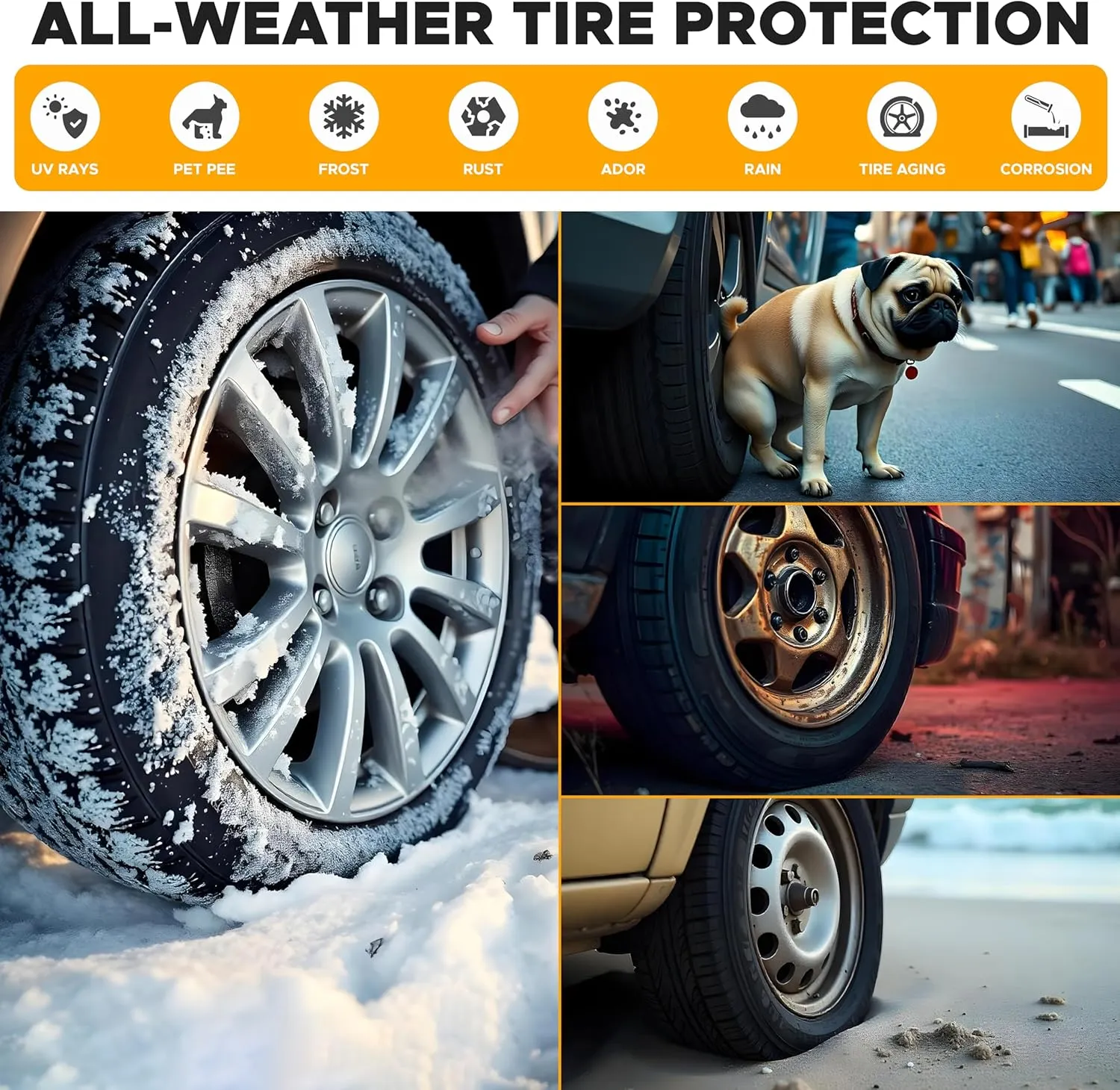 EcoNour Spare Tire Cover for RV Trailer,Jeep,Wrangler,Liberty,Rav4,SUV Tire Diameter 29"- 31" | Waterproof Wheel Cover Protects from Rain, Sun and Reduces Tire Aging