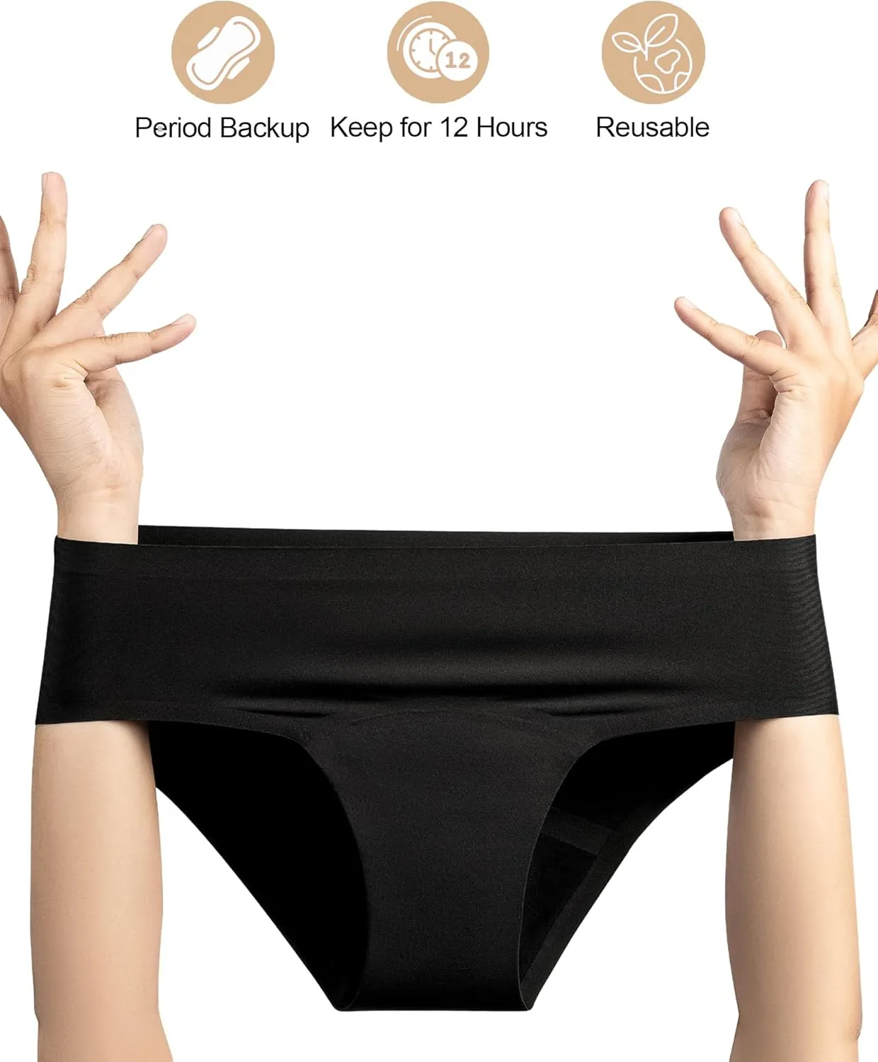 EcoPeriod Period Underwear for Women Heavy Flow, Leakproof Menstrual Underwear Seamless Period Panties, No Show Panty