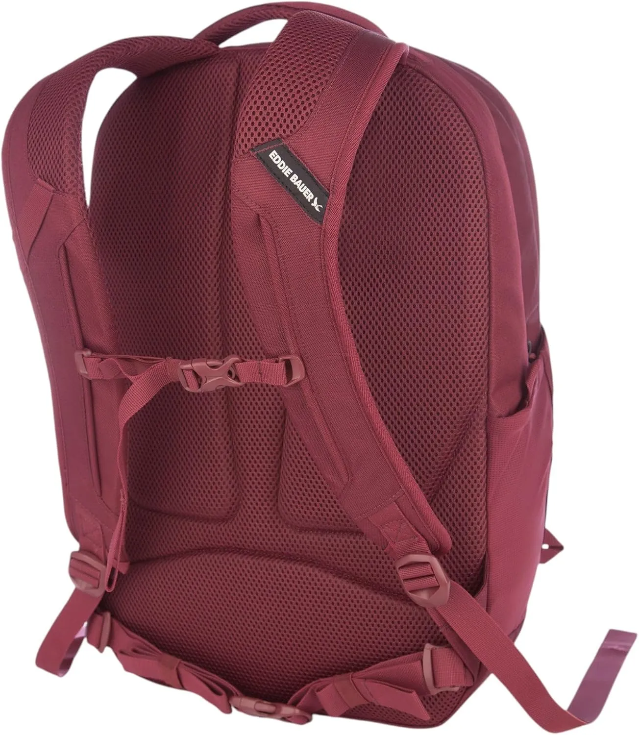 Eddie Bauer Trail Ends Backpack 28L | Laptop Sleeve | EDC | Work | Commuting | Side Pockets | Padded Shoulder | Mesh Back, Black Cherry