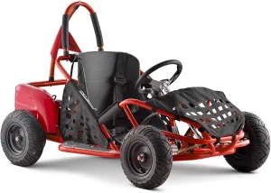 Electric Go Kart, 48V Powered Ride On Car, Steel Tubular Frame, Seat Belt, 13 inch All-Terrain Tires, Parental Speed Control, Max 20 Mph (RED)
