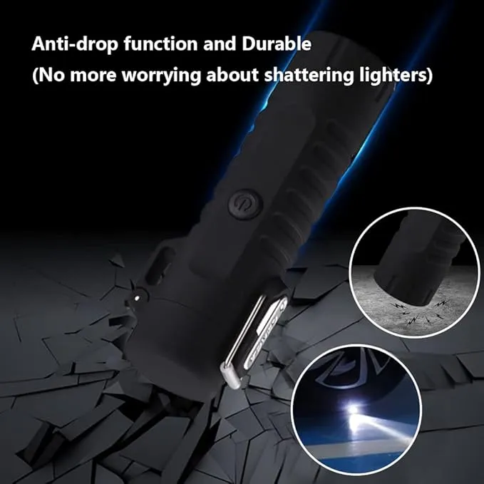 Electric Lighter Rechargeable, Waterproof Lighter Plasma Lighter with Flashlight Windproof ARC Lighter Flameless for Camping Hiking(Black)