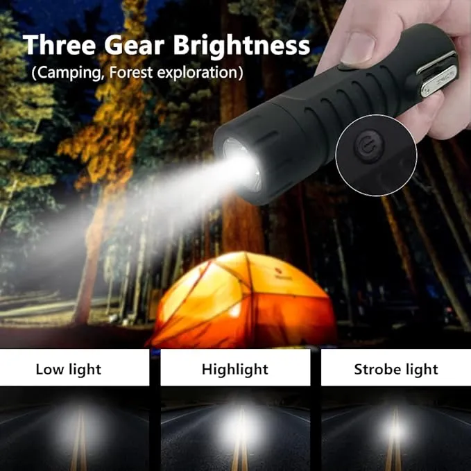 Electric Lighter Rechargeable, Waterproof Lighter Plasma Lighter with Flashlight Windproof ARC Lighter Flameless for Camping Hiking(Black)