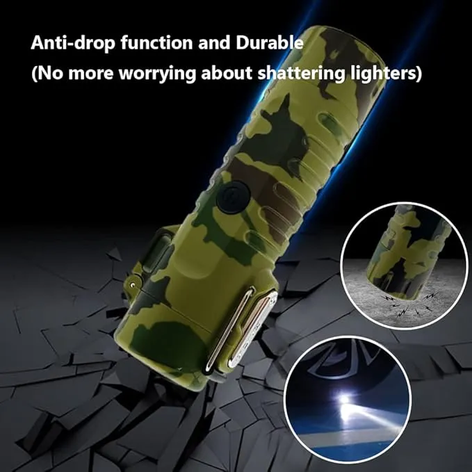 Electric Lighter Rechargeable, Waterproof Lighter Plasma Lighter with Flashlight Windproof ARC Lighter Flameless for Camping Hiking(Camouflage)