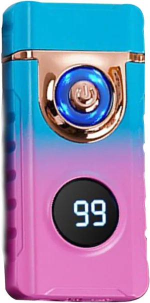 Electric Lighters Rechargeable,Dual Arc Lighter with USB Type-C Fast Charging,Windproof Flameless Lighter with LED Display and LED Emergency Lights for Scented Candle,Camping (Blue-Pink)