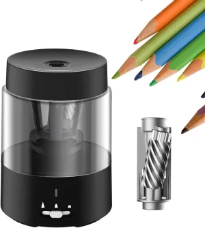 Electric Pencil Sharpener, Auto Stop, Super Sharp & Fast, Type-C Chargeable, Pencil Sharpener for Colored Pencils, Sharpener for 6-8mm Pencils, Electric Sharpener for Kids Home School