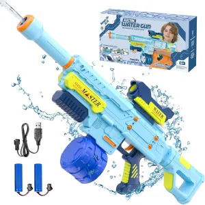 Electric Water Gun for Adults Kids, Automatic Electric Water Gun - 650CC/32 FT, Powerful Water Gun Battery Powered, Pool Beach Outdoor Party Toys Kids Ages 6 7 8 9 10 , with 2 Rechargeable Batteries