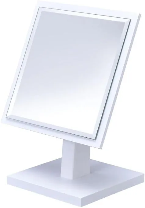 Elegant Makeup Mirror for Daily Glam, Sturdy Pedestal Design, Your Vanity or Dressing Table, White Finish