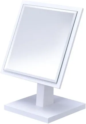 Elegant Makeup Mirror for Daily Glam, Sturdy Pedestal Design, Your Vanity or Dressing Table, White Finish
