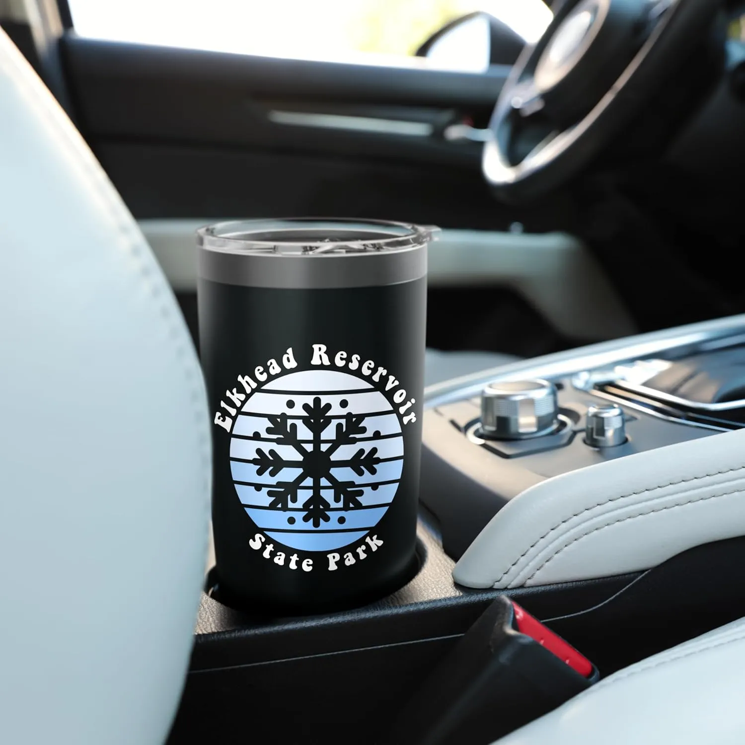 Elkhead Reservoir State Park Colorado Snowflake Christmas Stainless Steel Insulated Tumbler