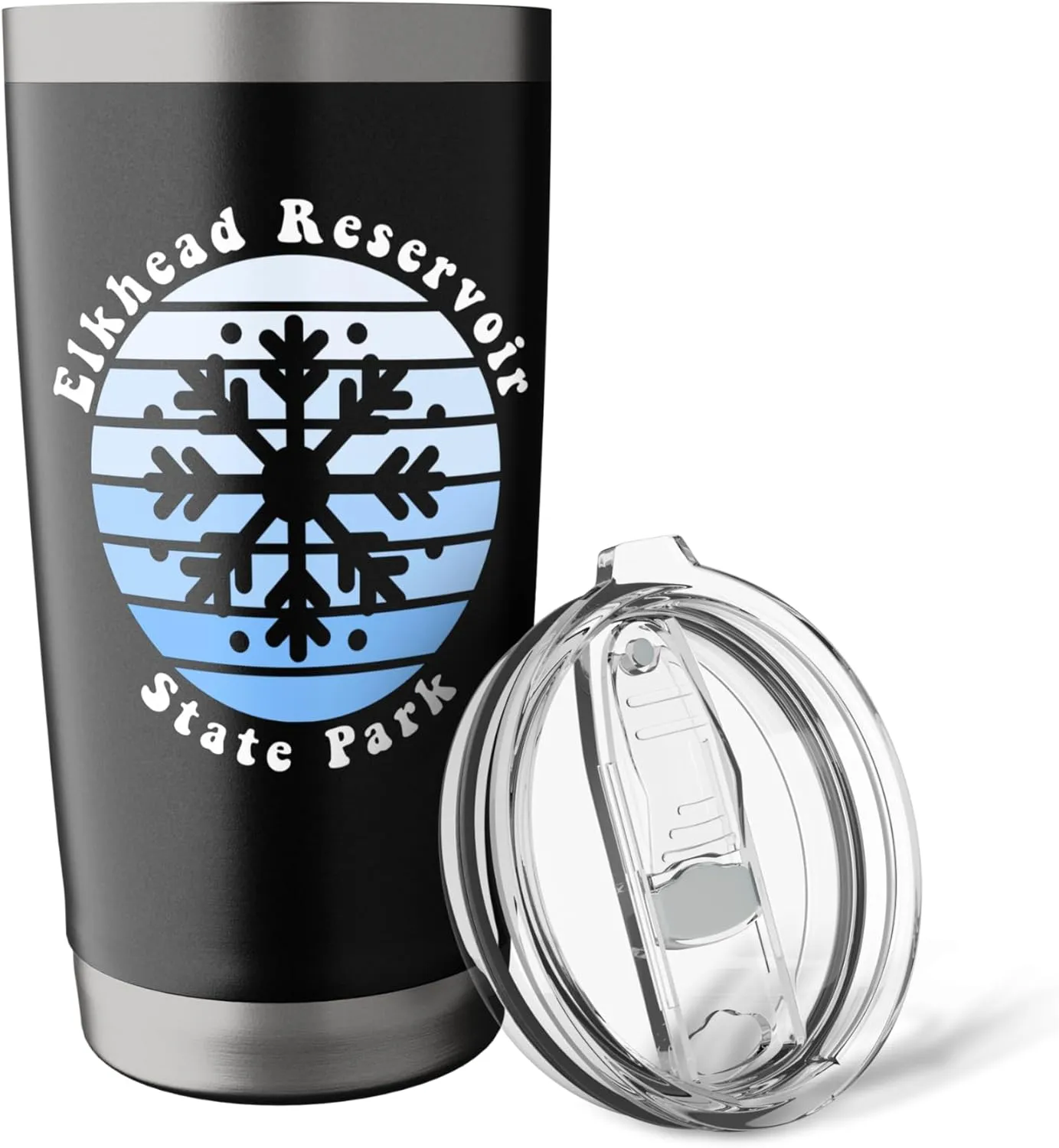 Elkhead Reservoir State Park Colorado Snowflake Christmas Stainless Steel Insulated Tumbler