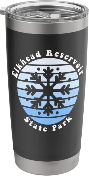 Elkhead Reservoir State Park Colorado Snowflake Christmas Stainless Steel Insulated Tumbler