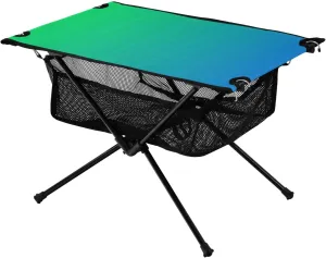 Emelivor Blue Green Gradient Folding Camping Table Portable Beach Table with Carry Bag Small Camping Side Table for Outdoor Camping Hiking Picnic Travel