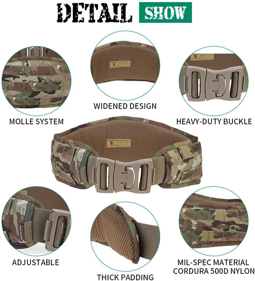 emersongear Padded Molle Waist Belt for Military Hunting Hiking Airsoft Paintball